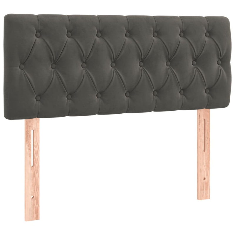 vidaXL sötétszürke bársony rugós ágy matraccal 90 x 200 cm