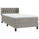 vidaXL világosszürke bársony rugós ágy matraccal 100 x 200 cm