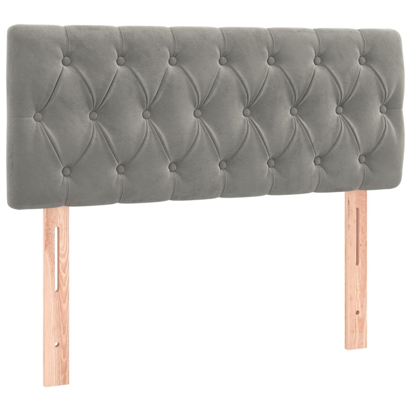 vidaXL világosszürke bársony rugós ágy matraccal 100 x 200 cm