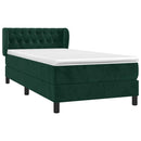 vidaXL sötétzöld bársony rugós ágy matraccal 100 x 200 cm