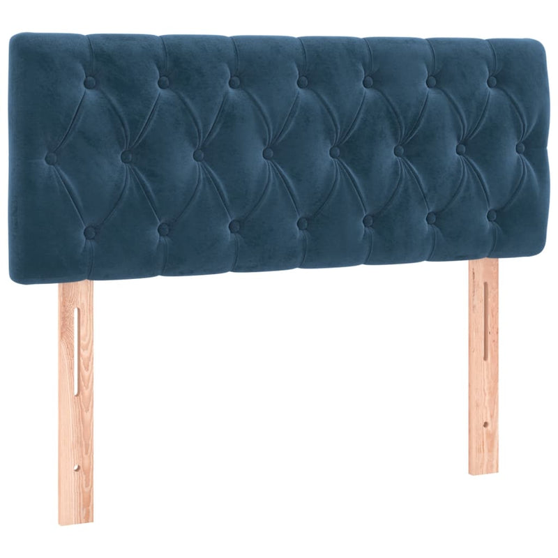 vidaXL sötétkék bársony rugós ágy matraccal 100 x 200 cm
