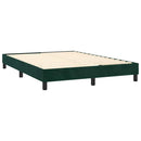 vidaXL sötétzöld bársony rugós ágy matraccal 140x190 cm