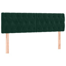 vidaXL sötétzöld bársony rugós ágy matraccal 140x190 cm