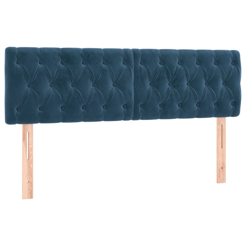 vidaXL sötétkék bársony rugós ágy matraccal 140x190 cm