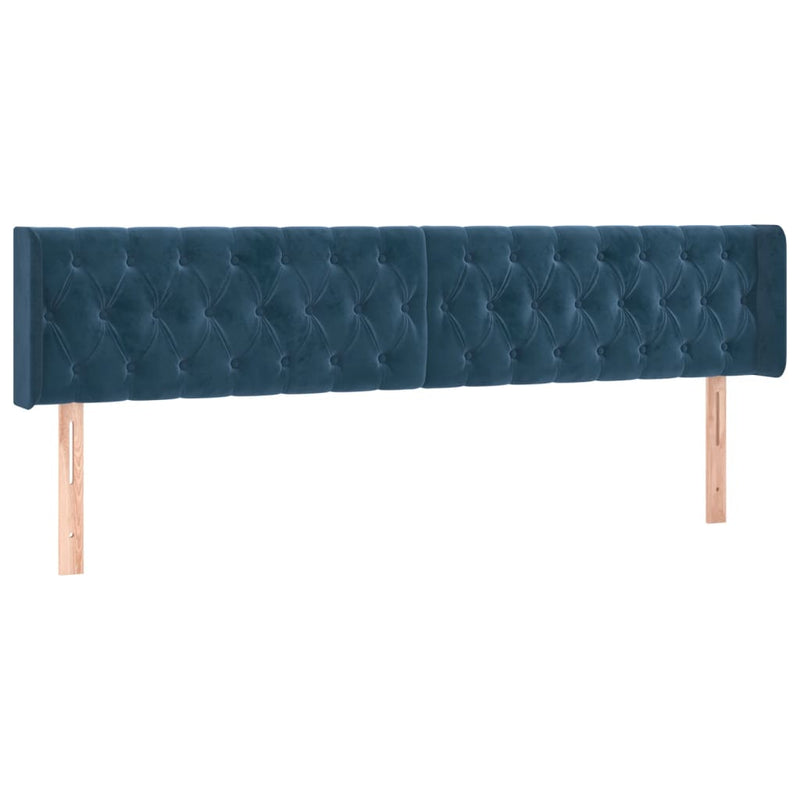 vidaXL sötétkék bársony rugós ágy matraccal 180x200 cm