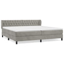 vidaXL világosszürke bársony rugós ágy matraccal 200x200 cm