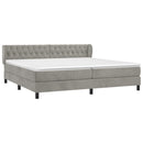 vidaXL világosszürke bársony rugós ágy matraccal 200x200 cm