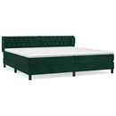 vidaXL sötétzöld bársony rugós ágy matraccal 200x200 cm