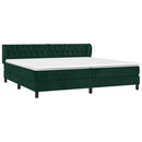 vidaXL sötétzöld bársony rugós ágy matraccal 200x200 cm