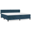 vidaXL sötétkék bársony rugós ágy matraccal 200x200 cm