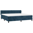 vidaXL sötétkék bársony rugós ágy matraccal 200x200 cm