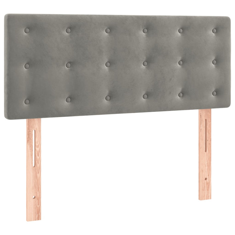vidaXL világosszürke bársony rugós ágy matraccal 90x190 cm