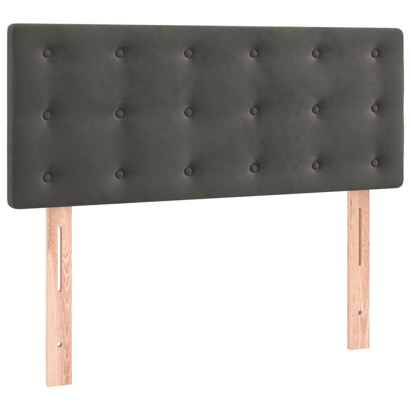 vidaXL sötétszürke bársony rugós ágy matraccal 90x190 cm