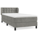vidaXL világosszürke bársony rugós ágy matraccal 90 x 200 cm