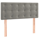 vidaXL világosszürke bársony rugós ágy matraccal 90 x 200 cm