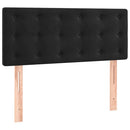 vidaXL fekete bársony rugós ágy matraccal 90 x 200 cm