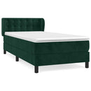 vidaXL sötétzöld bársony rugós ágy matraccal 90 x 200 cm
