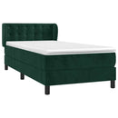 vidaXL sötétzöld bársony rugós ágy matraccal 90 x 200 cm