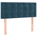 vidaXL sötétkék bársony rugós ágy matraccal 100 x 200 cm
