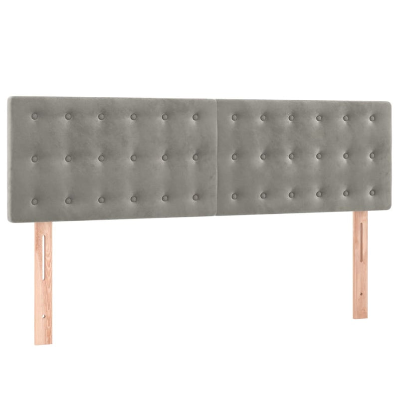 vidaXL világosszürke bársony rugós ágy matraccal 140x190 cm