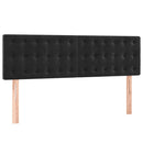 vidaXL fekete bársony rugós ágy matraccal 140 x 190 cm