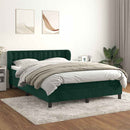 vidaXL sötétzöld bársony rugós ágy matraccal 140x190 cm