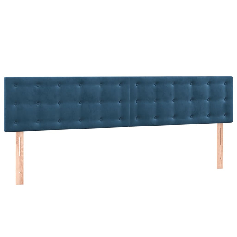 vidaXL sötétkék bársony rugós ágy matraccal 160x200 cm