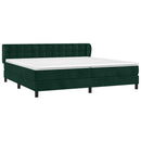 vidaXL sötétzöld bársony rugós ágy matraccal 200x200 cm