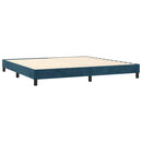 vidaXL sötétkék bársony rugós ágy matraccal 200x200 cm