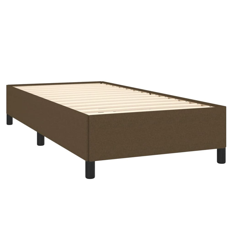 vidaXL sötétbarna szövet rugós ágy matraccal 80 x 200 cm