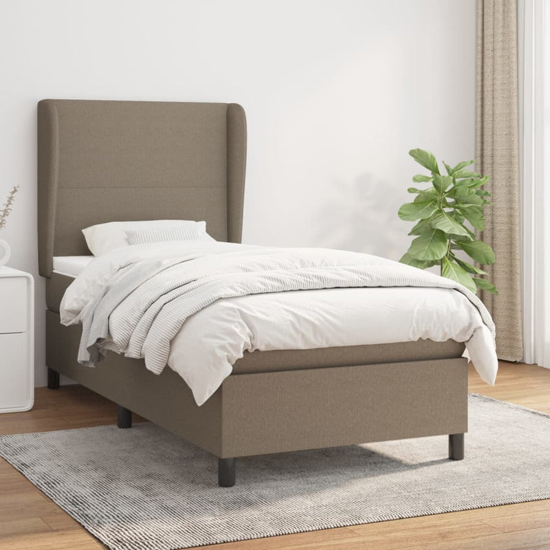 vidaXL tópszínű szövet rugós ágy matraccal 80 x 200 cm
