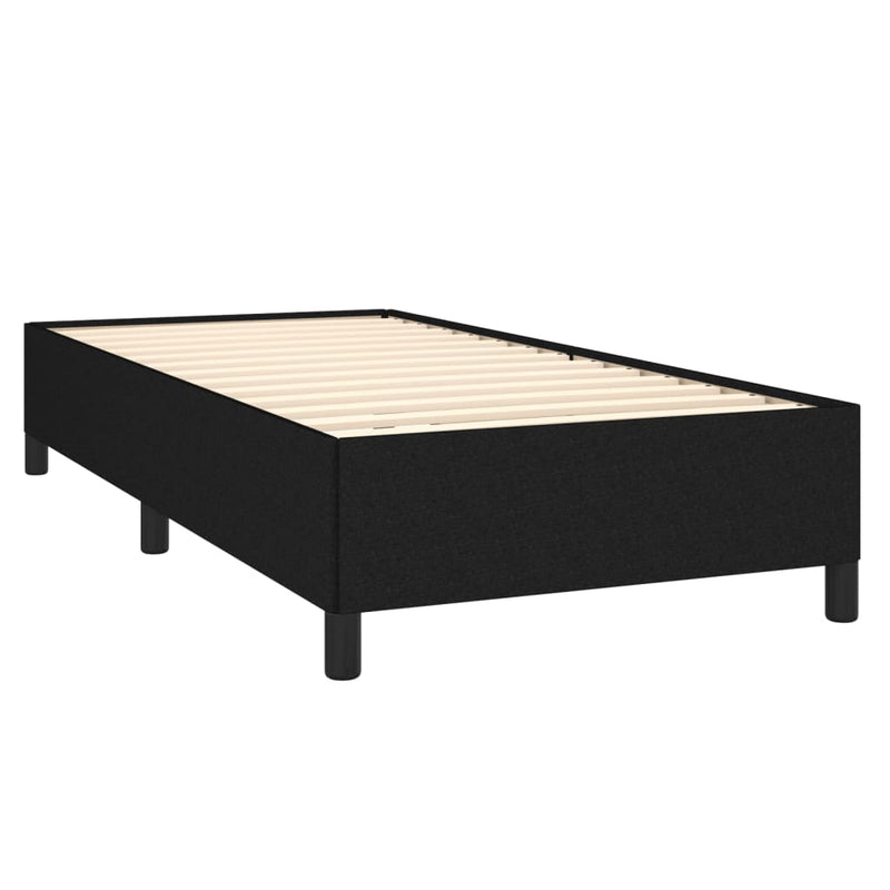 vidaXL fekete szövet rugós ágy matraccal 90x200 cm