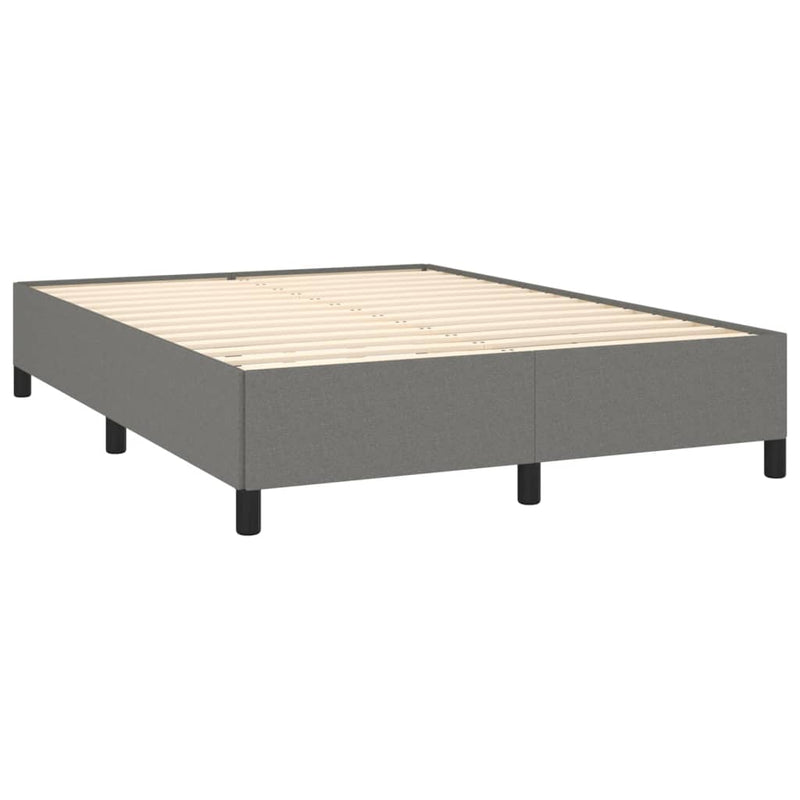 vidaXL sötétszürke szövet rugós ágy matraccal 140 x 190 cm