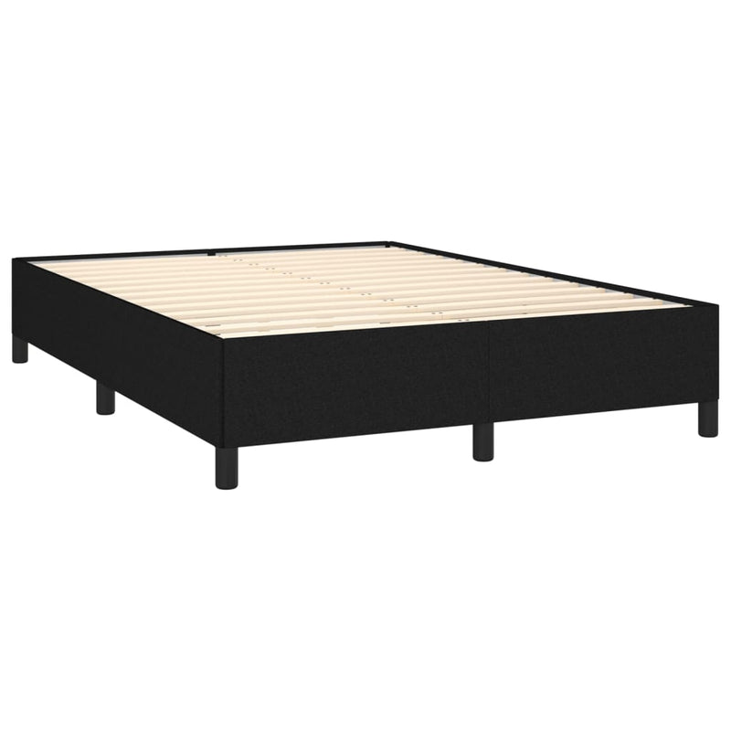 vidaXL fekete szövet rugós ágy matraccal 140 x 190 cm