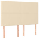 vidaXL krémszínű szövet rugós ágy matraccal 140 x 200 cm