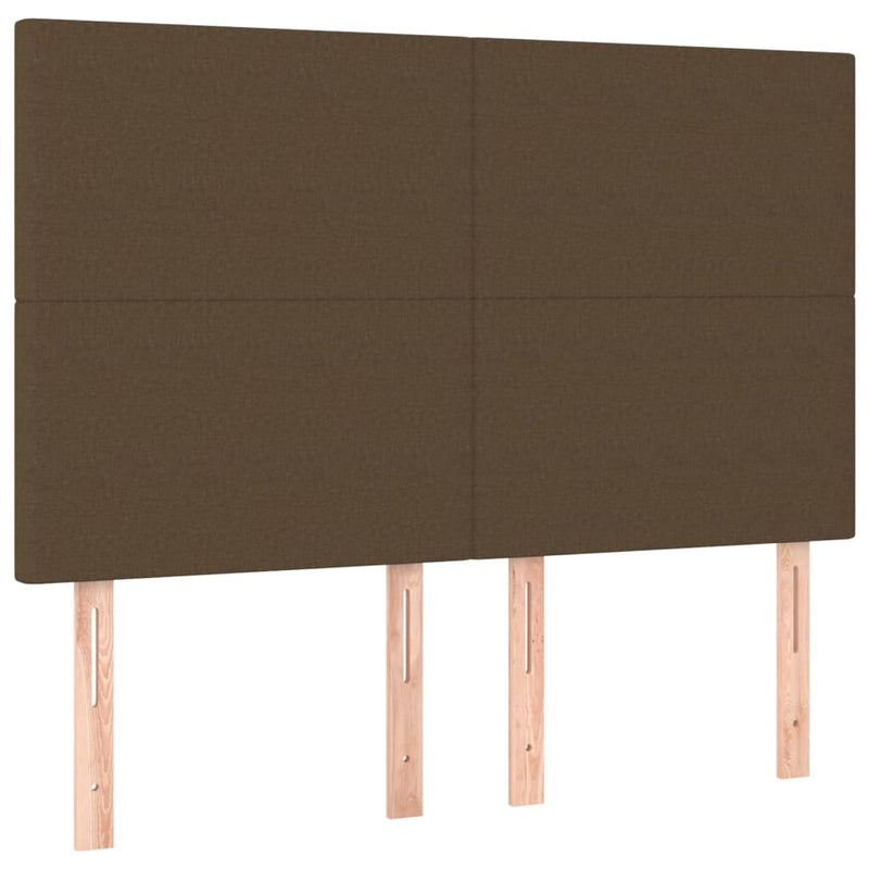 vidaXL sötétbarna szövet rugós ágy matraccal 160 x 200 cm