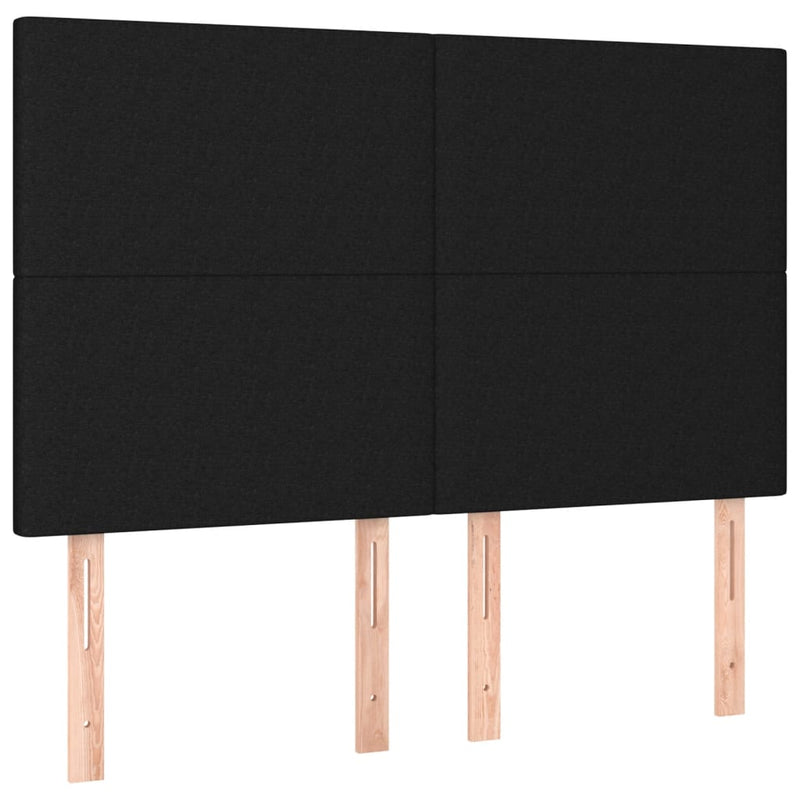vidaXL fekete szövet rugós ágy matraccal 180 x 200 cm