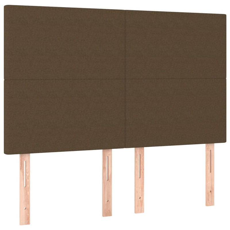 vidaXL sötétbarna szövet rugós ágy matraccal 180 x 200 cm