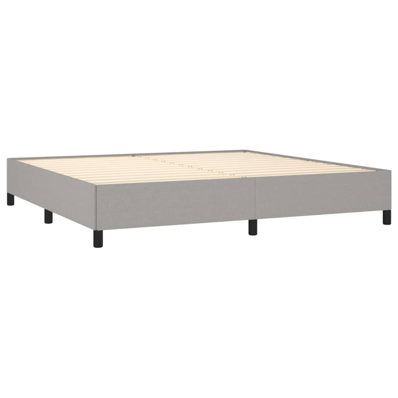 vidaXL világosszürke szövet rugós ágy matraccal 200 x 200 cm