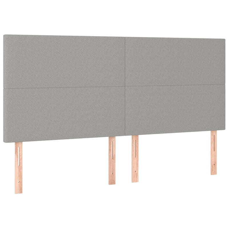 vidaXL világosszürke szövet rugós ágy matraccal 200 x 200 cm