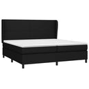 vidaXL fekete szövet rugós ágy matraccal 200 x 200 cm
