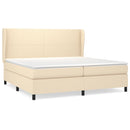 vidaXL krémszínű szövet rugós ágy matraccal 200 x 200 cm