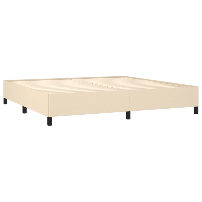 vidaXL krémszínű szövet rugós ágy matraccal 200 x 200 cm