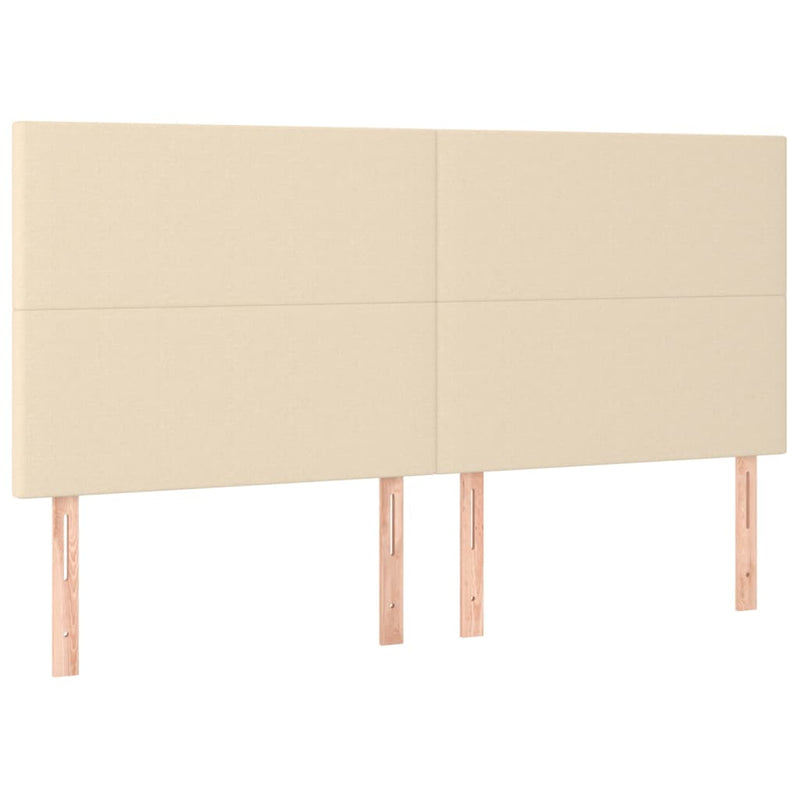 vidaXL krémszínű szövet rugós ágy matraccal 200 x 200 cm