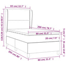 vidaXL fekete szövet rugós ágy matraccal 80 x 200 cm