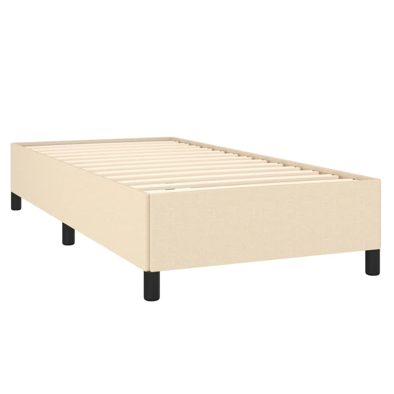 vidaXL krémszínű szövet rugós ágy matraccal 80 x 200 cm
