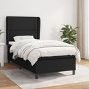 vidaXL fekete szövet rugós ágy matraccal 90x190 cm