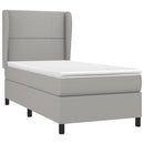 vidaXL világosszürke szövet rugós ágy matraccal 100 x 200 cm