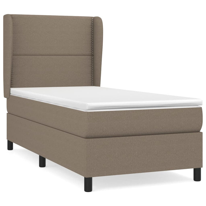 vidaXL tópszínű szövet rugós ágy matraccal 100 x 200 cm