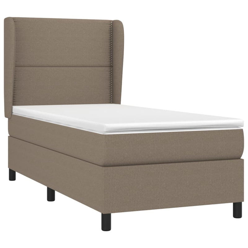 vidaXL tópszínű szövet rugós ágy matraccal 100 x 200 cm